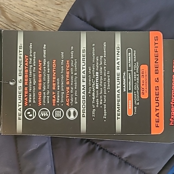 HFX PERFORMANCE BRAND MEN'S BLUE WARM WINTER HOODED COAT SIZE XL - Picture 9 of 17